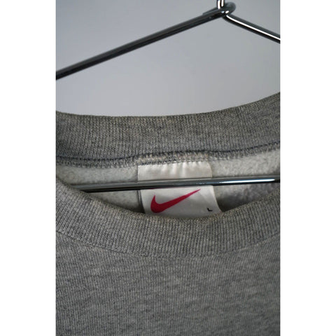 "Retail" Vintage Nike Swoosh Embroidered Crewneck Pullover Sweatshirt Gray Large