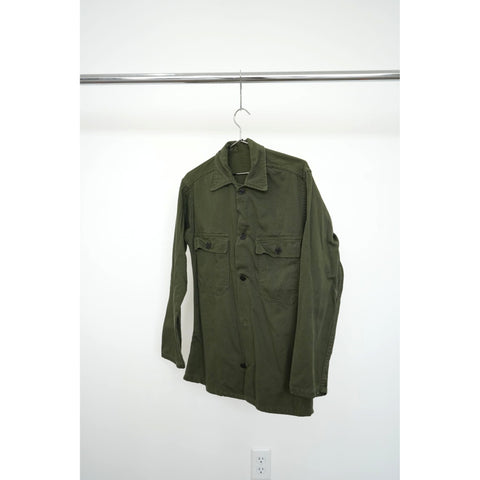 "Retail" Vintage 13 Star 1960s U.S. Army Utility Military Button Up Shirt Green (See Dimension) Men's