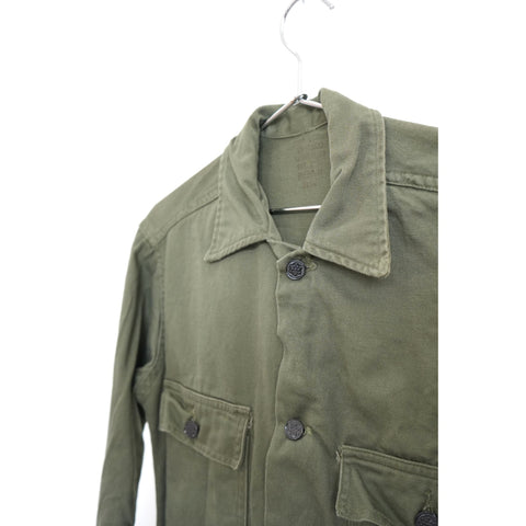 "Retail" Vintage 13 Star 1960s U.S. Army Utility Military Button Up Shirt Green (See Dimension) Men's