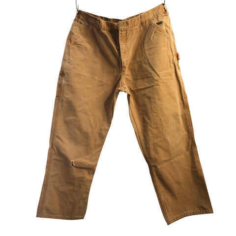 Carhartt B11 BRN Dungaree Fit Duck Canvas Carpenter Work Pants Brown W34 Men's