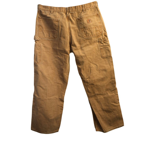 Carhartt B11 BRN Dungaree Fit Duck Canvas Carpenter Work Pants Brown W34 Men's