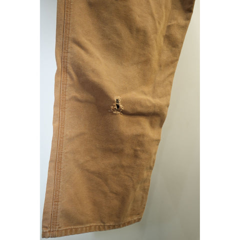 Carhartt B11 BRN Dungaree Fit Duck Canvas Carpenter Work Pants Brown W34 Men's