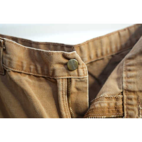 Carhartt B11 BRN Dungaree Fit Duck Canvas Carpenter Work Pants Brown W34 Men's