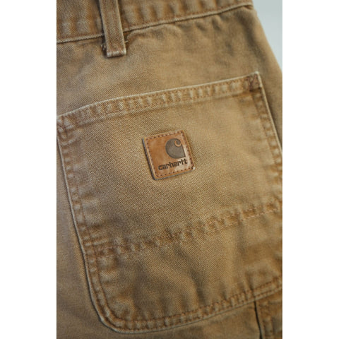 Carhartt B11 BRN Dungaree Fit Duck Canvas Carpenter Work Pants Brown W34 Men's