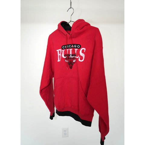 "Retail" Vintage 90s The Game Chicago Bulls Embroidered Pullover Hoodie Red Large