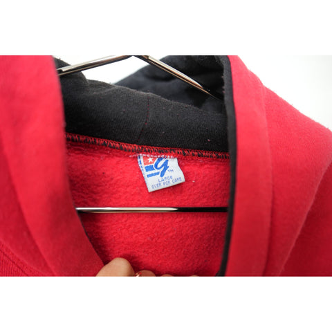 "Retail" Vintage 90s The Game Chicago Bulls Embroidered Pullover Hoodie Red Large