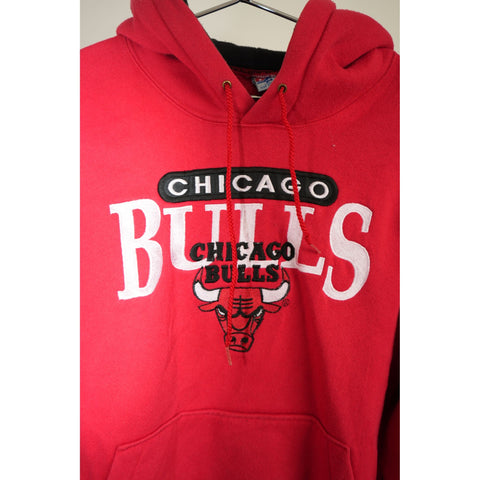"Retail" Vintage 90s The Game Chicago Bulls Embroidered Pullover Hoodie Red Large