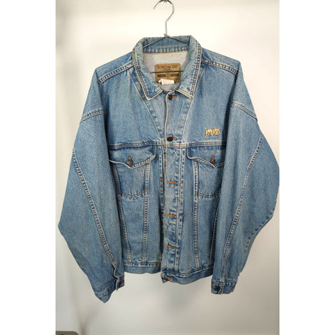 "Retail" Vintage Jordache Jeepers Embroidered Denim Trucker Jacket Blue Size XL
