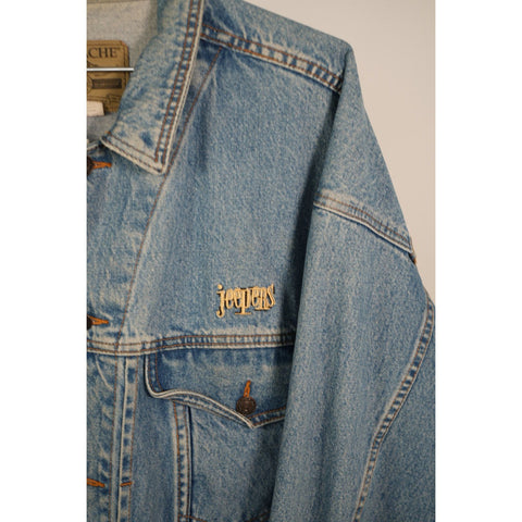 "Retail" Vintage Jordache Jeepers Embroidered Denim Trucker Jacket Blue Size XL