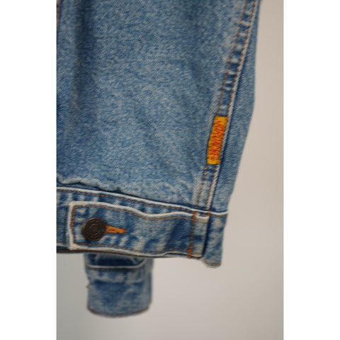 "Retail" Vintage Jordache Jeepers Embroidered Denim Trucker Jacket Blue Size XL