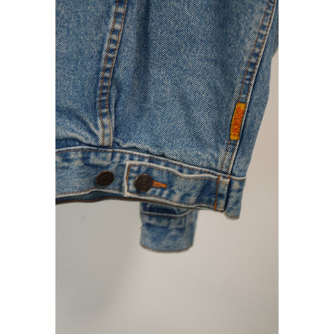 "Retail" Vintage Jordache Jeepers Embroidered Denim Trucker Jacket Blue Size XL