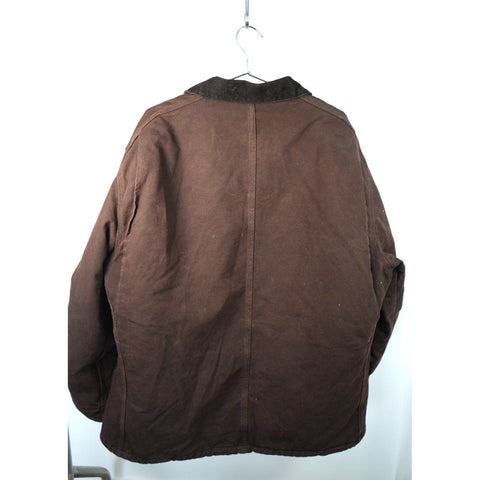 "Retail" Vintage Carhartt Quilt Lined Duck Canvas Traditional Coat Dark Brown XL