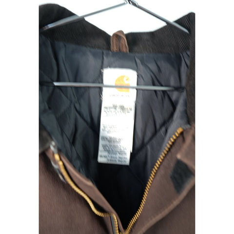 "Retail" Vintage Carhartt Quilt Lined Duck Canvas Traditional Coat Dark Brown XL