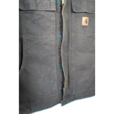 "Retail" Vintage Carhartt Quilt Lined Duck Canvas Traditional Coat Dark Brown XL