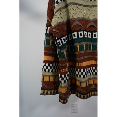 "Retail" Vintage Diana Marco Multi-Patterned 3D Knit Pullover Sweater Women's Made in USA