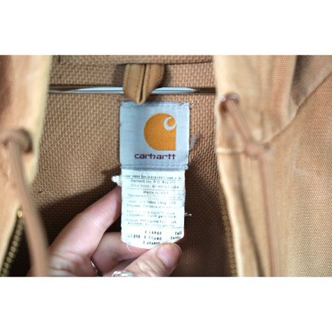 "Retail" Vintage Carhartt J131 BRN Thermal Lined Canvas Full Zip Active Jacket XL