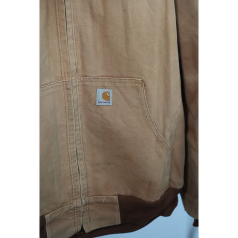 "Retail" Vintage Carhartt J131 BRN Thermal Lined Canvas Full Zip Active Jacket XL