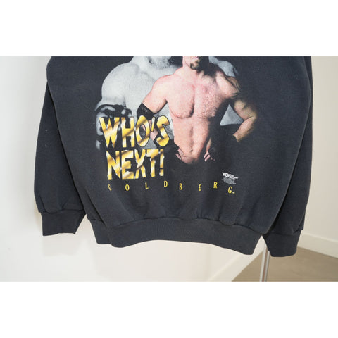 "Retail" Vintage 90s Tultex WCW Bill Goldberg Graphic Pullover Sweatshirt Black L Men's