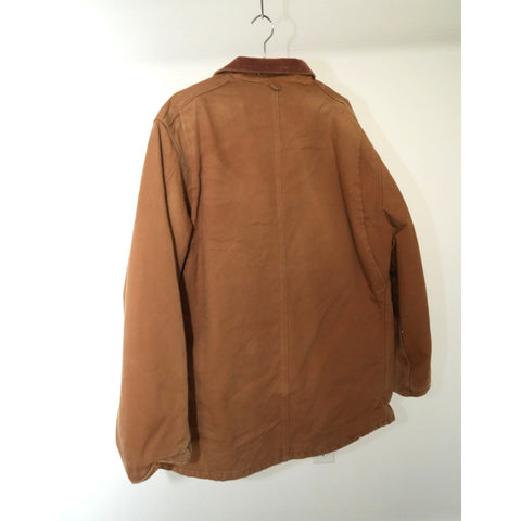 "Retail" Vintage Carhartt CO4 Blanket Lined Corduroy Collar Duck Canvas Utility Chore Coat Brown