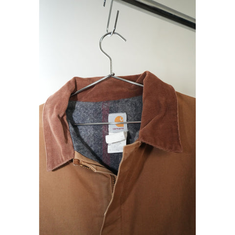 "Retail" Vintage Carhartt CO4 Blanket Lined Corduroy Collar Duck Canvas Utility Chore Coat Brown