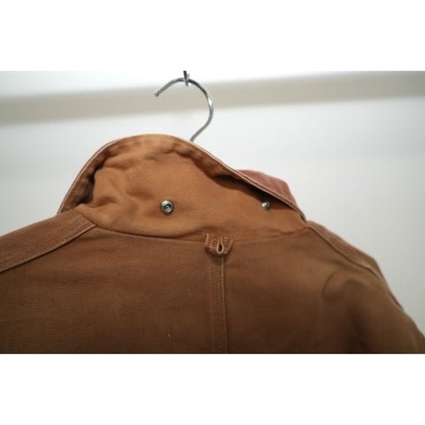 "Retail" Vintage Carhartt CO4 Blanket Lined Corduroy Collar Duck Canvas Utility Chore Coat Brown