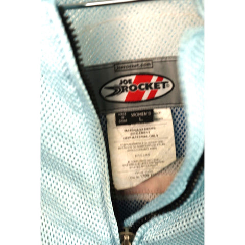 "Retail" Vintage Joe Rocket Baby Blue Moto Padded Mesh Jacket Large Women's
