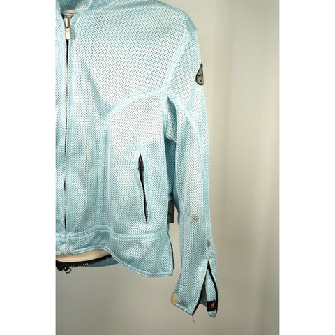 "Retail" Vintage Joe Rocket Baby Blue Moto Padded Mesh Jacket Large Women's