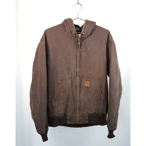 "Retail" Carhartt Quilt Lined Canvas Full Zip Active Jacket Dark Brown Large