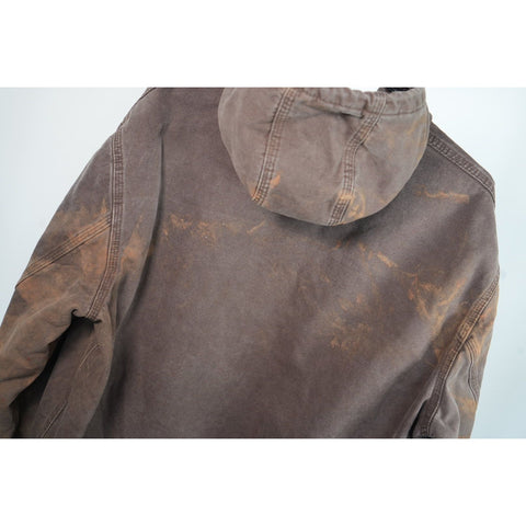 "Retail" Carhartt Quilt Lined Canvas Full Zip Active Jacket Dark Brown Large