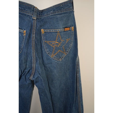 "Retail" Vintage '70s H.A.S.H Jeans Bell Bottom Denim Jeans Blue Women's 24x31