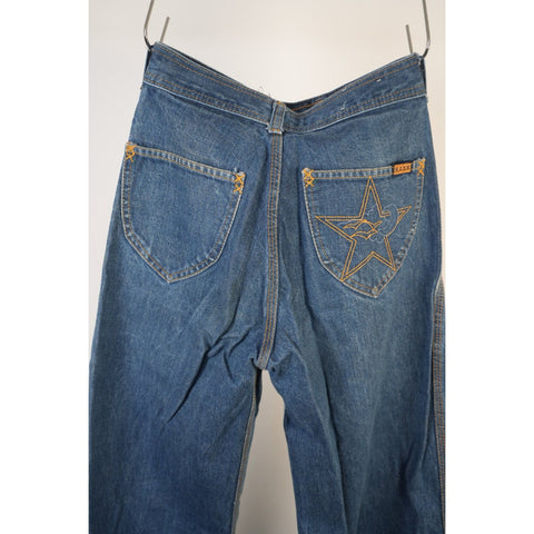 "Retail" Vintage '70s H.A.S.H Jeans Bell Bottom Denim Jeans Blue Women's 24x31
