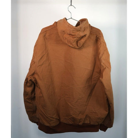 "Retail" Vintage Carhartt Thermal Lined Canvas Full Zip Active Jacket Brown 2XL Tall Made in USA