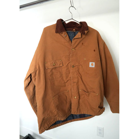 "Retail" VTG Carhartt Blanket Lined Corduroy Collar Duck Canvas Michigan Chore Coat