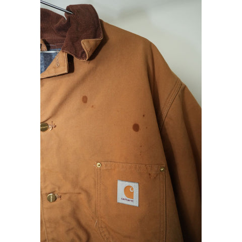"Retail" VTG Carhartt Blanket Lined Corduroy Collar Duck Canvas Michigan Chore Coat