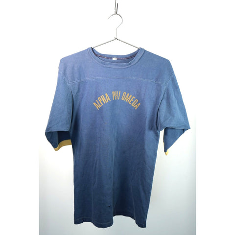 "Retail" Vintage 1960s Alpha Phi Omega Sorority Shirt Navy Blue/Yellow