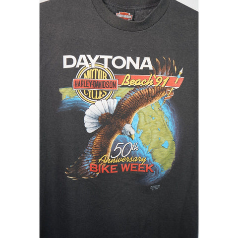"Retail" Vintage 90s Harley-Davidson 3D Emblem Daytona Bike Week Sleeveless Tee Shirt XL Made in USA