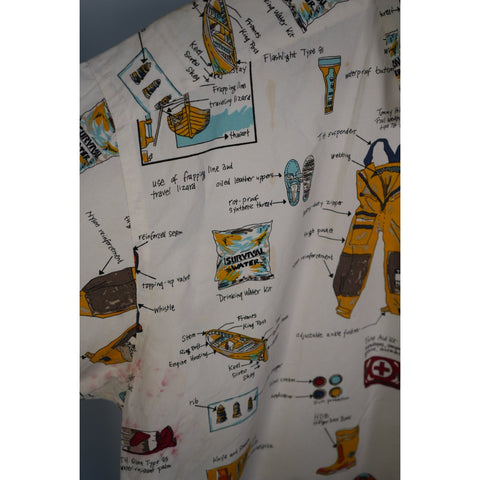 "Retail" Vintage Tommy Hilfiger 1993 Sailing Nautical Safety AOP Button Up L/S Shirt XL