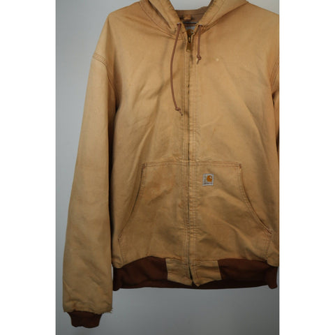 "Retail" Vintage Carhartt J131 Thermal Lined Canvas Full Zip Active Jacket Brown Large