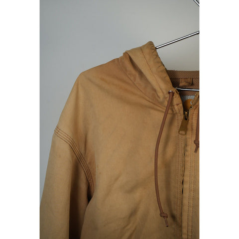 "Retail" Vintage Carhartt J131 Thermal Lined Canvas Full Zip Active Jacket Brown Large