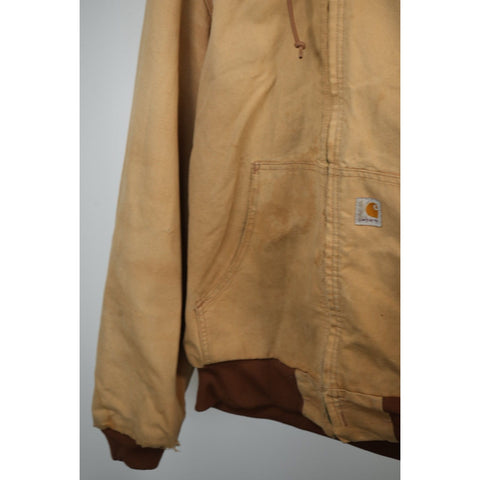 "Retail" Vintage Carhartt J131 Thermal Lined Canvas Full Zip Active Jacket Brown Large