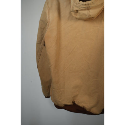 "Retail" Vintage Carhartt J131 Thermal Lined Canvas Full Zip Active Jacket Brown Large