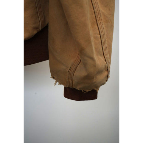 "Retail" Vintage Carhartt J131 Thermal Lined Canvas Full Zip Active Jacket Brown Large