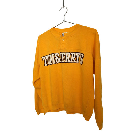 "Retail" Vintage Bassett-Walker Tom & Jerry's Spell Out Pullover Sweatshirt Yellow Large
