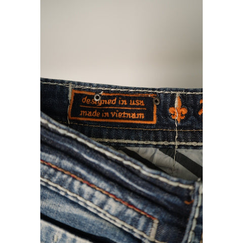 "Retail" Rock Revival James Boot Detailed Stitching Boot Cut Denim Jeans 40x35.5 Men's