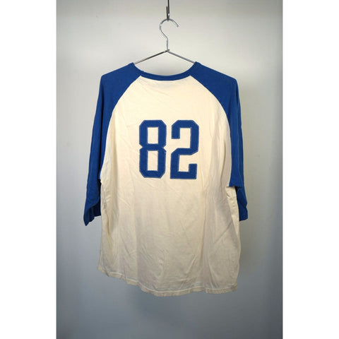 "Retail" Vintage Pony Stitched #82 Baseball Long Sleeve Tee Shirt Blue/White Large