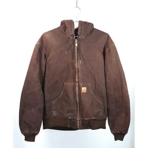 "Retail" Carhartt J130 DKB Quilt-Lined Duck Canvas Full Zip Active Jacket Dark Brown M
