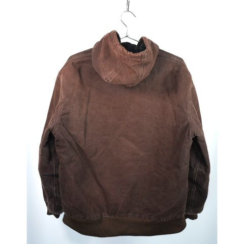 "Retail" Carhartt J130 DKB Quilt-Lined Duck Canvas Full Zip Active Jacket Dark Brown M