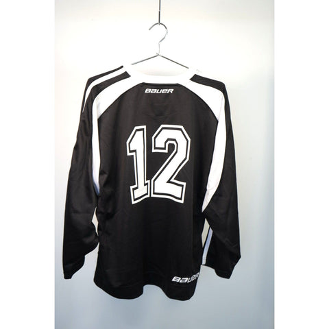 "Retail" Bauer Hockey Thunder Cloud #12 Hockey Jersey Black/White Small