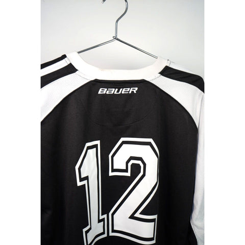"Retail" Bauer Hockey Thunder Cloud #12 Hockey Jersey Black/White Small