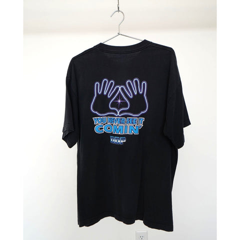 "Retail" Vintage WCW "BANG" You Never See It Comin' DDP Spell Out Tee Shirt Black XL